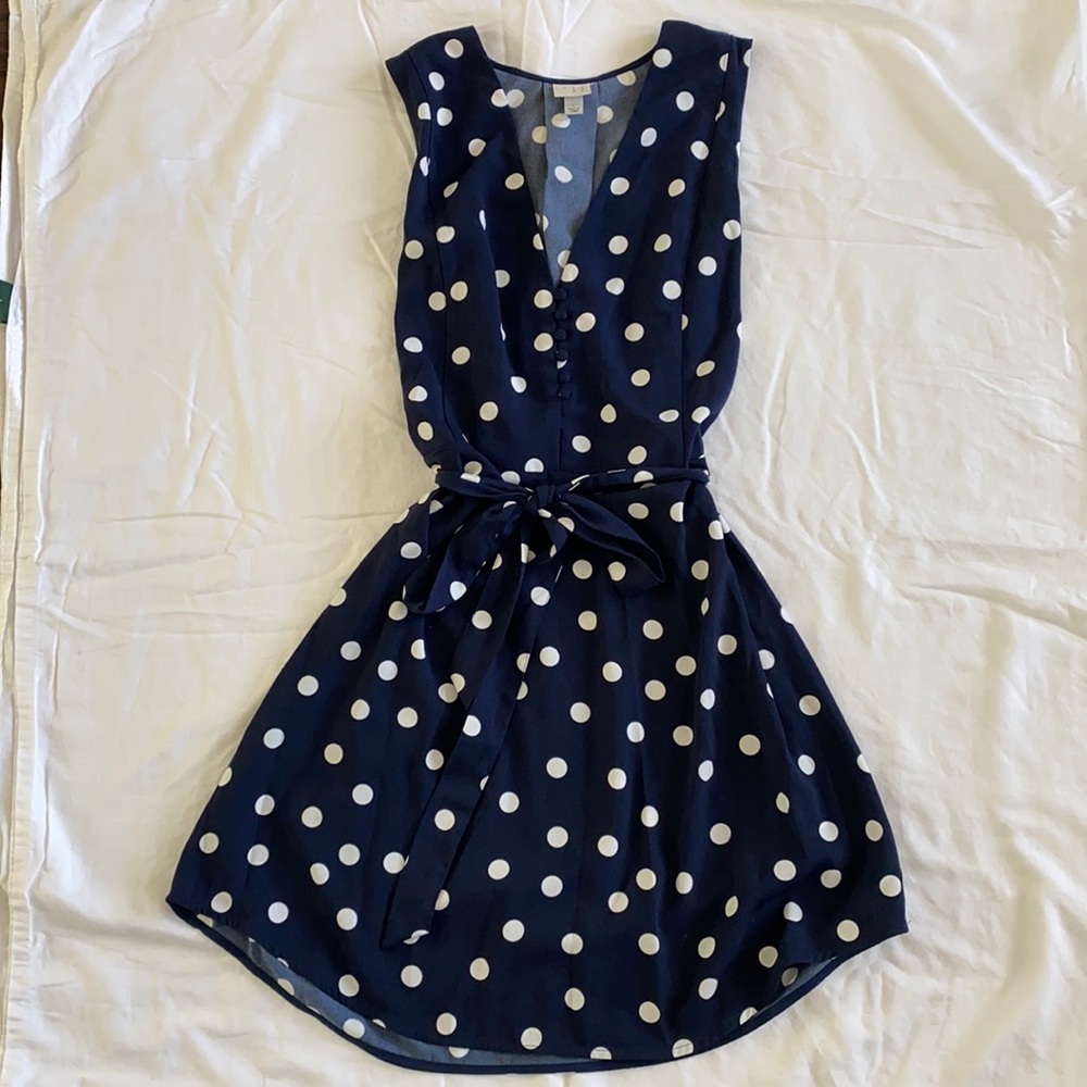 Blue polka dot dress